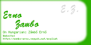 erno zambo business card